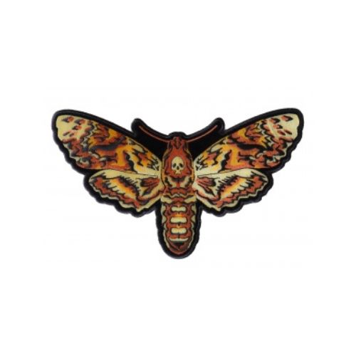 Psycho Moth Skull Embroidered Patch front product view