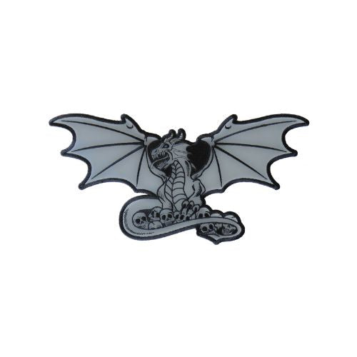 Dragon with Skulls Reflective Embroidered Patch