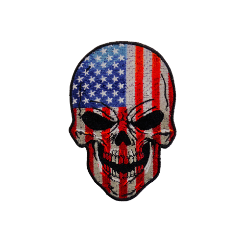 American Flag Skull Large Embroidered Patch product image 1