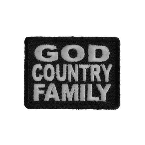 God Country Family Small Christian Patch - Proudly Represent Your Beliefs and Nation ( 3 x 2  inches )