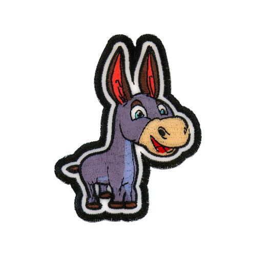 Happy Donkey Embroidered Patch front product view