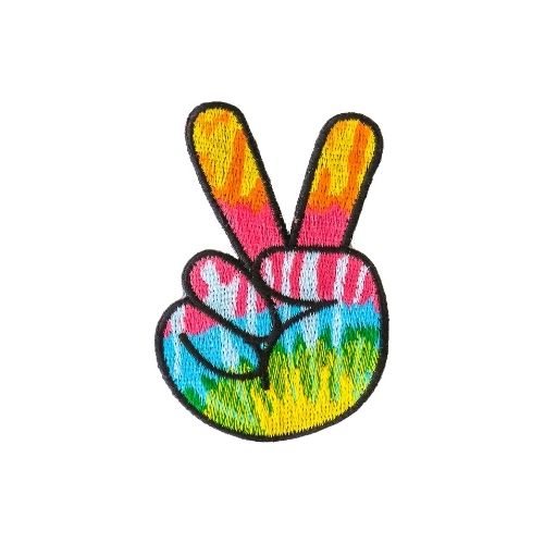 Colorful Peace Fingers Embroidered Patch product image 1