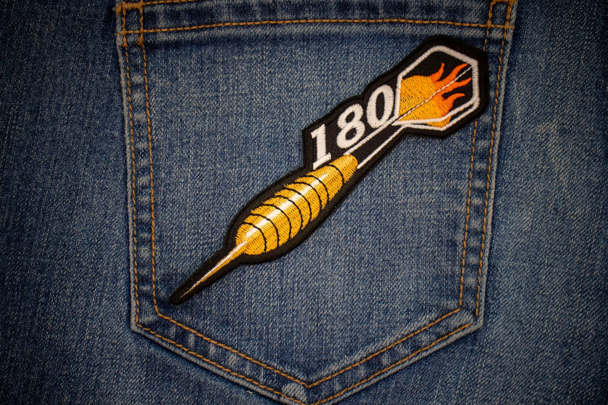 180 Dart Throw Embroidered Patch - Celebrate Your Perfect Score (  4 x 3 inches )