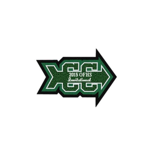 Crossed Country Patch Chenille Patches - Vibrant Green for a Unique Touch ( 3  x 2 Inches )