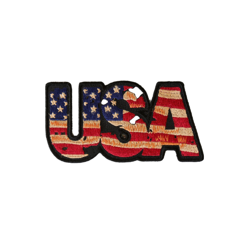 USA Vintage Flag Text Embroidered Patch product image 1