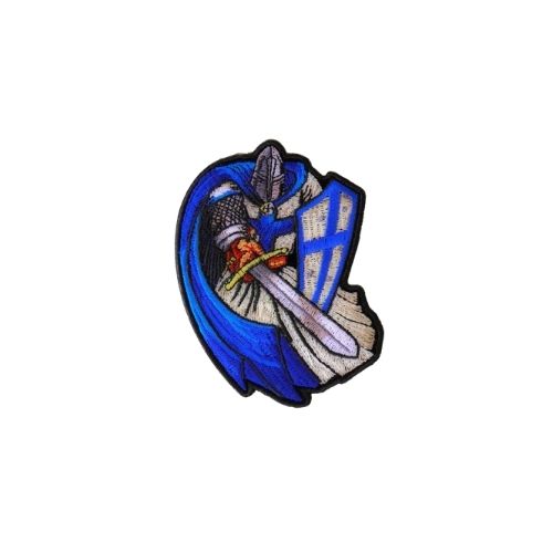 Blue Cape Knight Christian Embroidered Patch product image 1