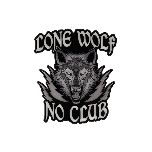 Lone Wolf No Club Large Embroidered Patch product image 1