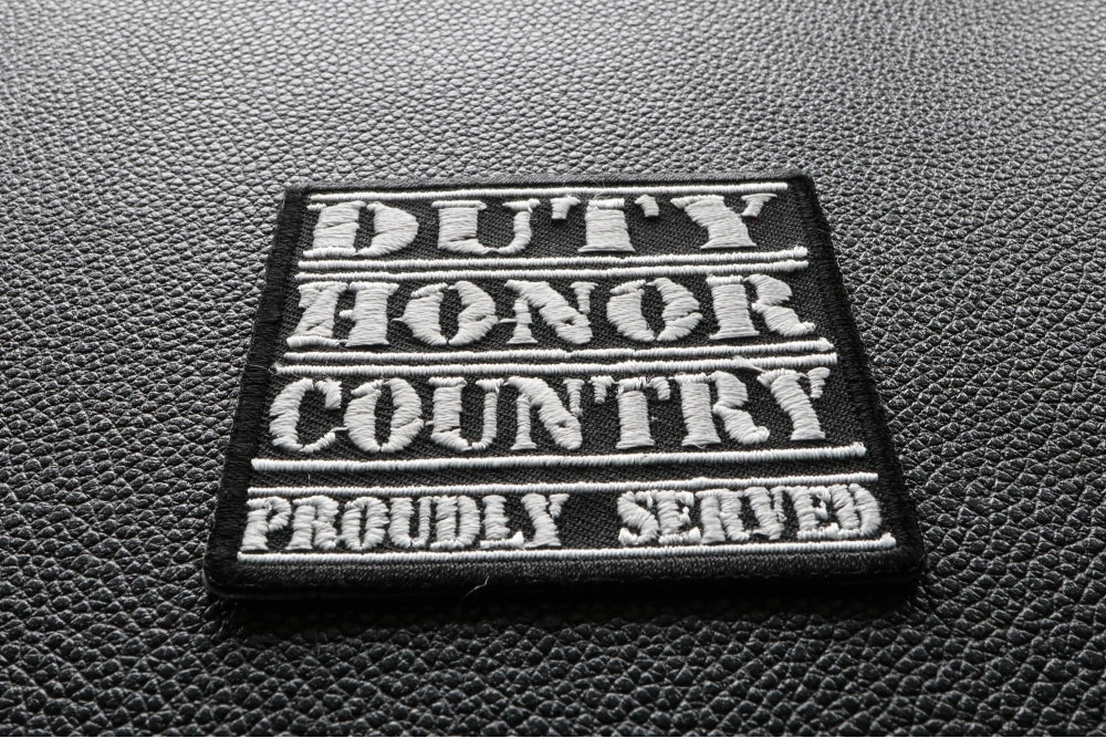 Duty Honor Country Embroidered Patch reverse and construction view