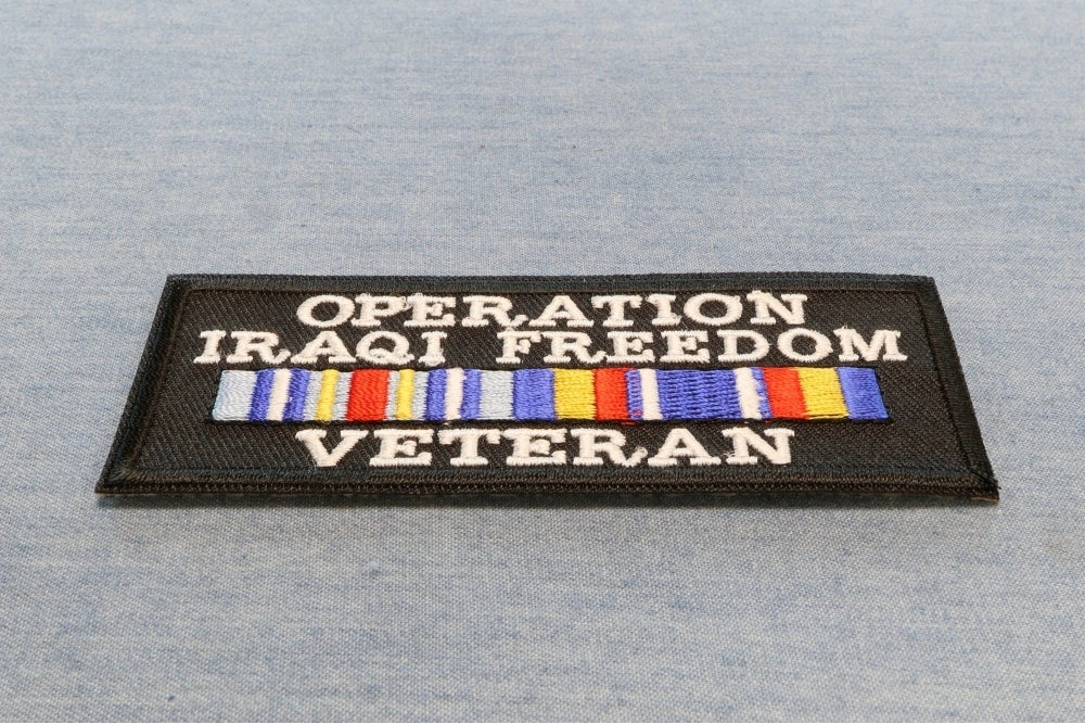 Operation Iraqi Freedom Veteran Embroidered Patch reverse and construction view