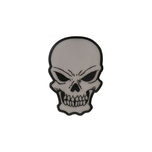 Reflective Skull Patch – Edgy Embroidered Patch for Custom Apparel  ( 3x3 inches )