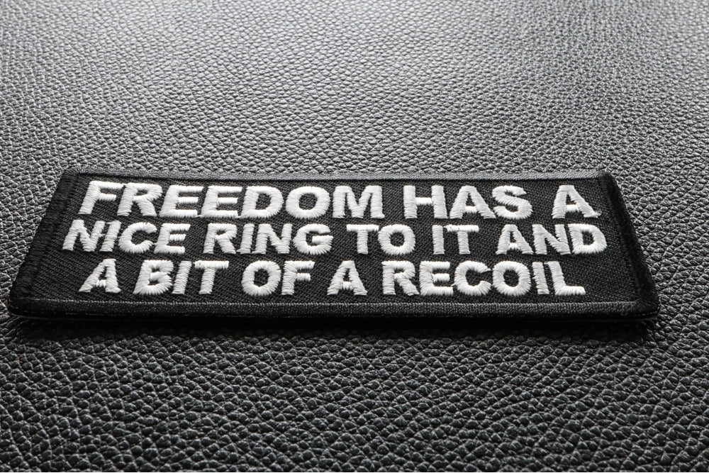 Freedom and Recoil Embroidered Patch reverse and construction view