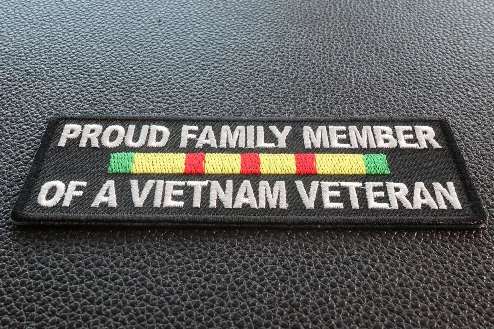 Proud Family Vietnam Vet Embroidered Patch reverse and construction view