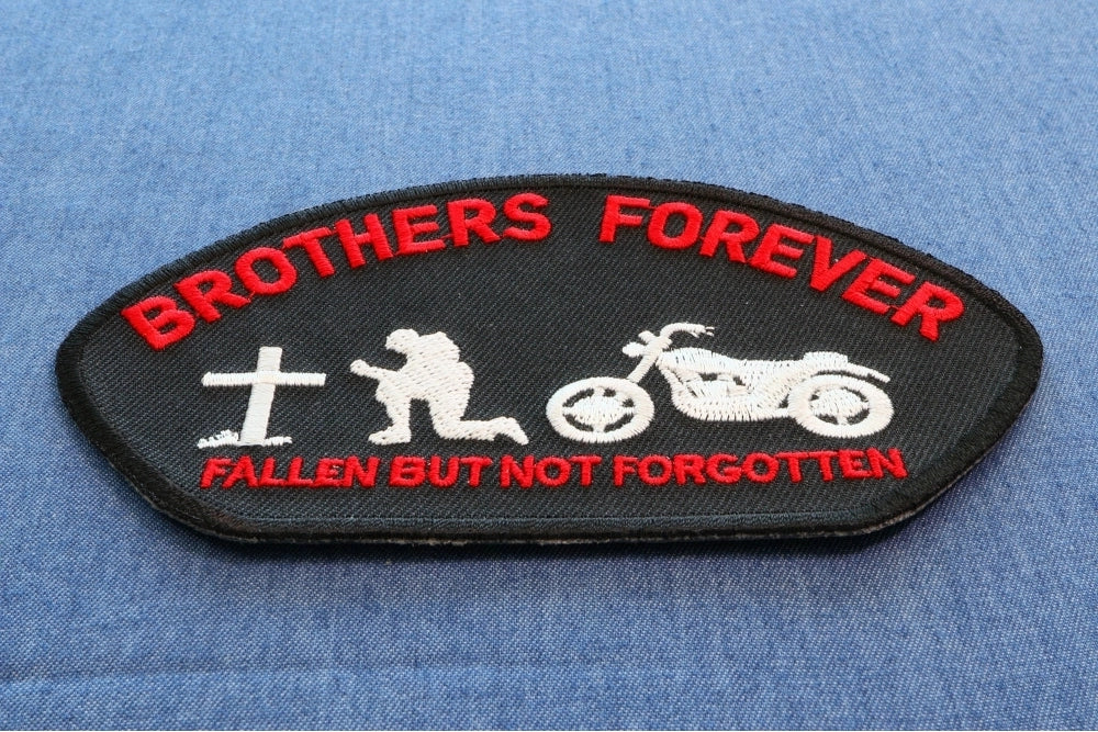 Brothers Forever Embroidered Patch reverse and construction view