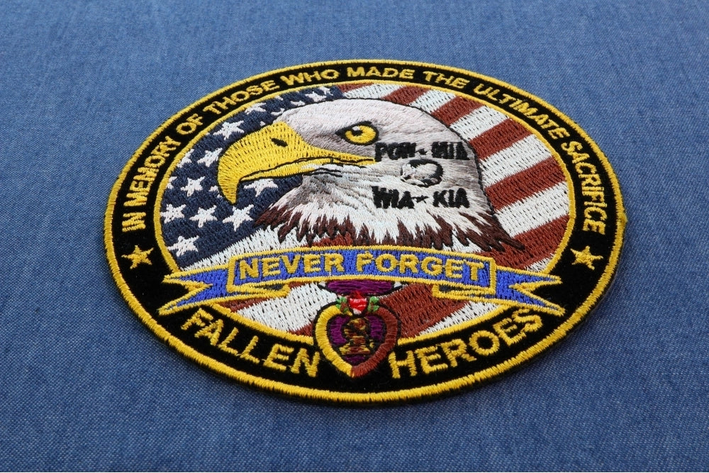 Fallen Heroes Memorial Embroidered Patch reverse and construction view