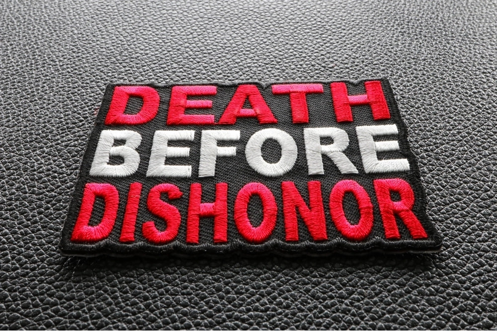 Death Before Dishonor Embroidered Patch reverse and construction view