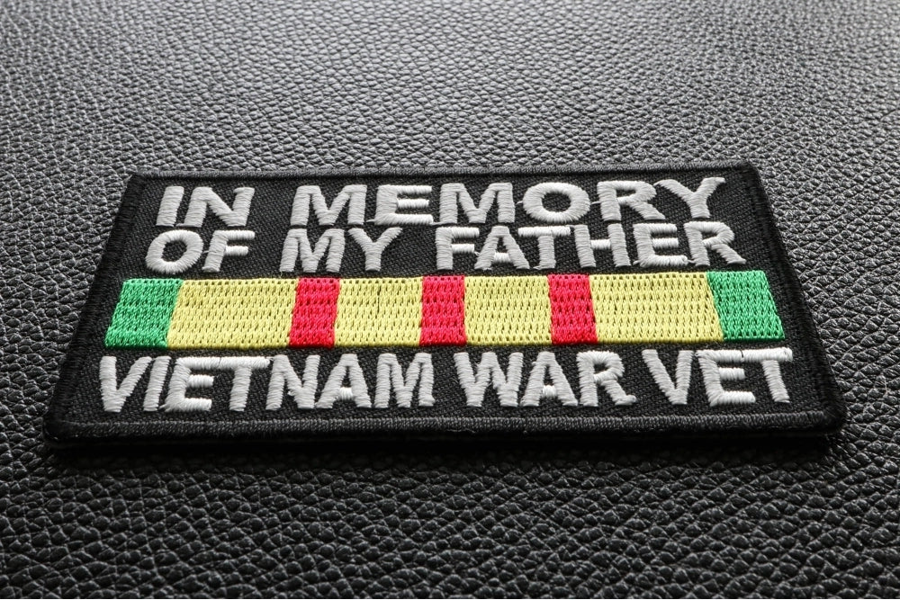 In Memory of My Father Vietnam Vet Embroidered Patch reverse and construction view