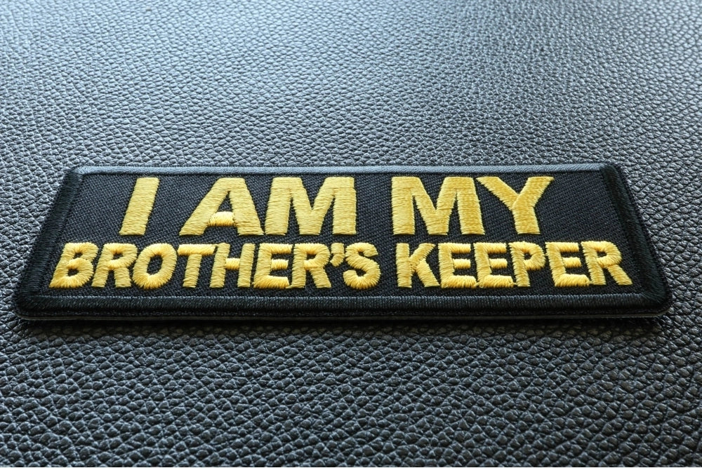 Brother's Keeper Yellow Embroidered Patch reverse and construction view
