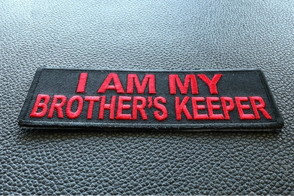I Am My Brother's Keeper Embroidered Patch reverse and construction view