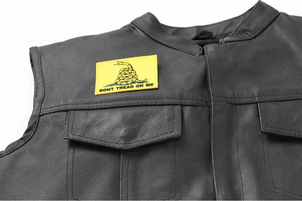 Gadsden Flag Don't Tread on Me Embroidered Patch shown for scale