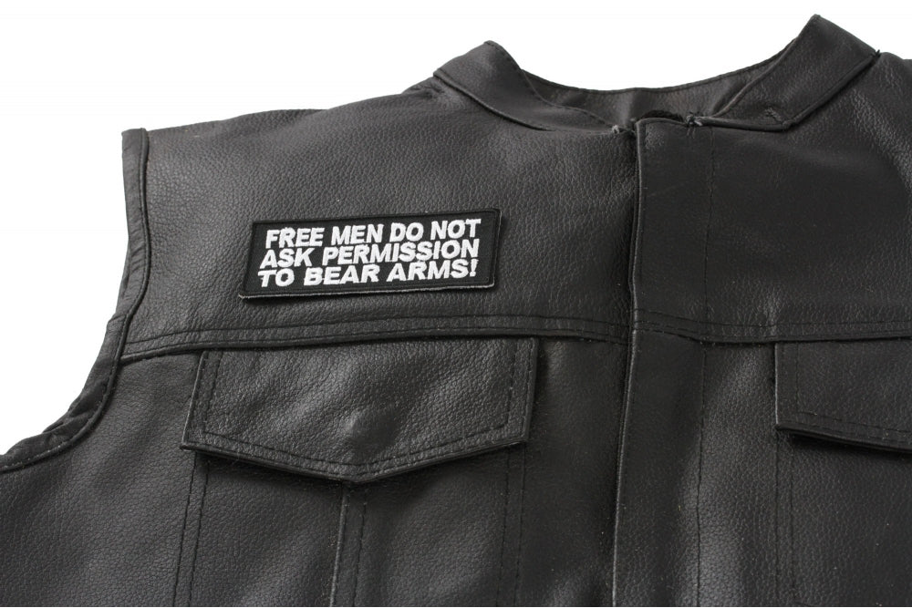 Free Men Don't Ask Permission to Bear Arms Patch ( 4 x 2 inches  )