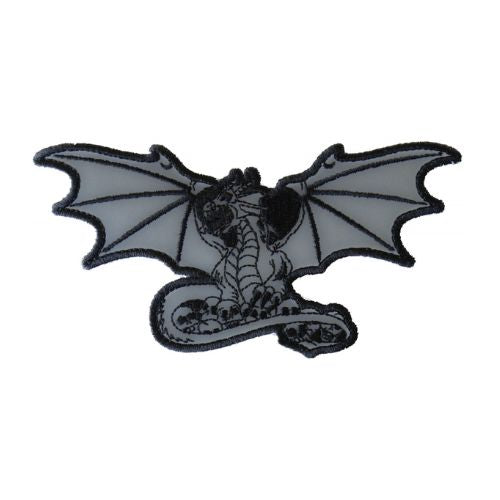 Dragon Skeleton Cross Embroidered Patch