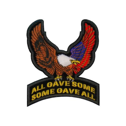 US POW MIA Upwing Eagle Rocker Embroidered Patch front product view