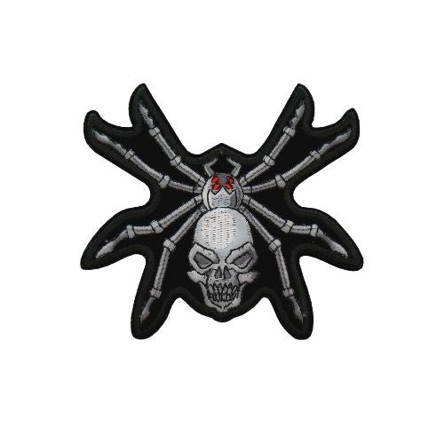 Skull Spider Embroidered Patch front product view