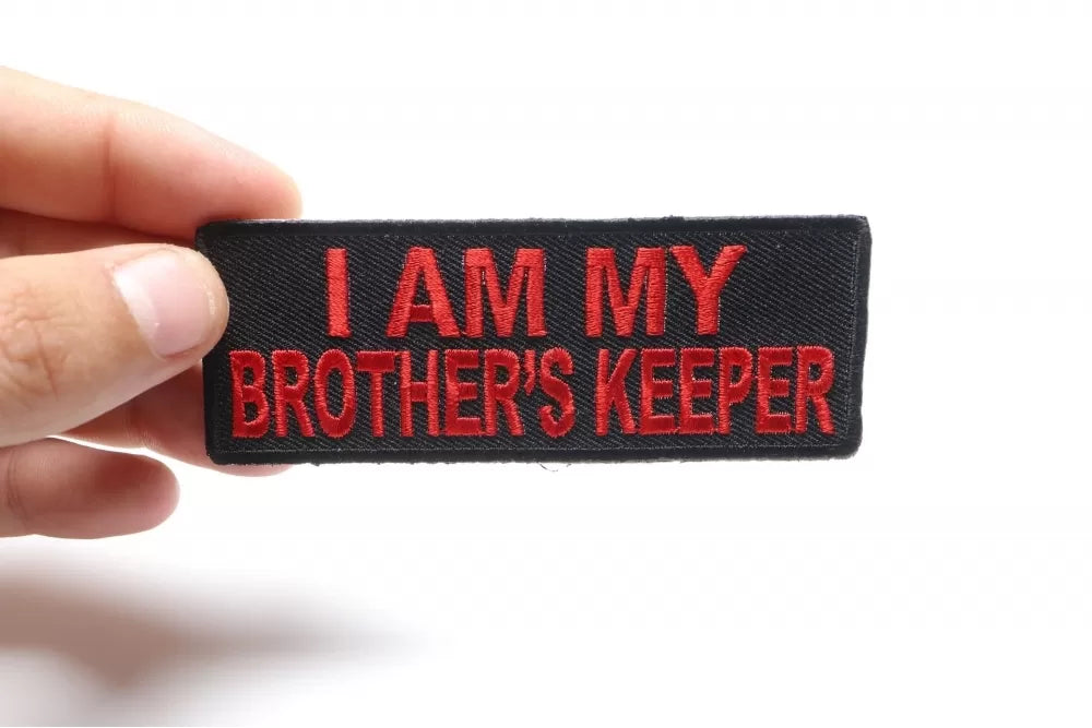 I Am My Brother's Keeper Embroidered Patch shown for scale