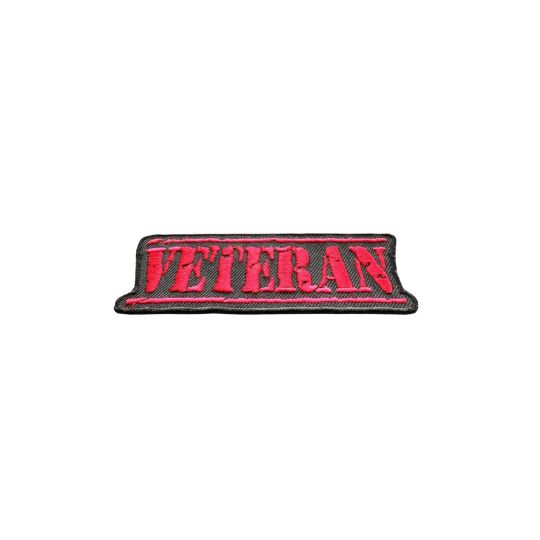 Veteran Red Military Style Embroidered Patch