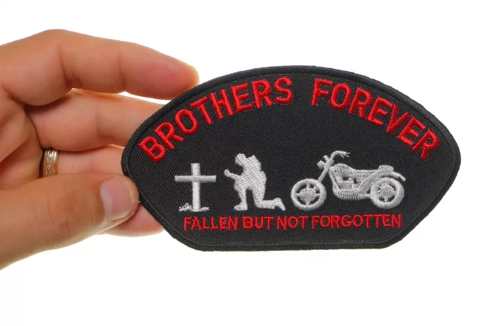 Brothers Forever Embroidered Patch shown for scale