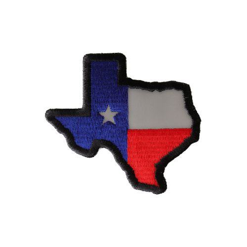 Texas Map Flag Reflective Embroidered Patch front product view