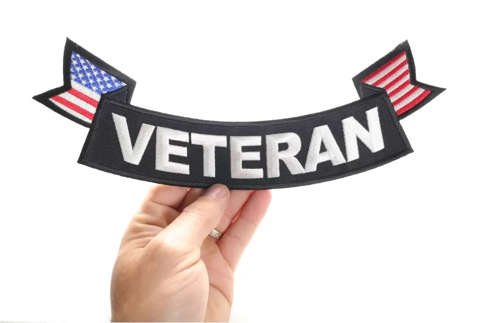 Veteran American Flag Bottom Rocker Embroidered Patch product image 3