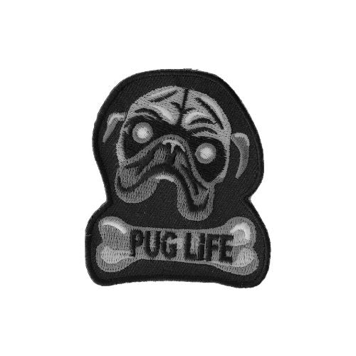 Pug Life Embroidered Patch front product view