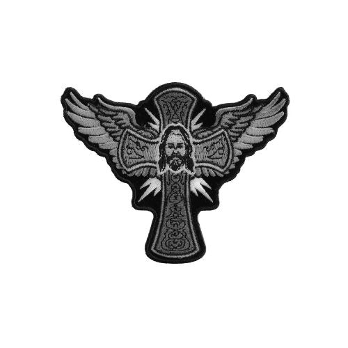 Jesus cross and wings patch Christian Patch - Perfect for Jackets, Bags, and Gear (  4 x 3 inches )