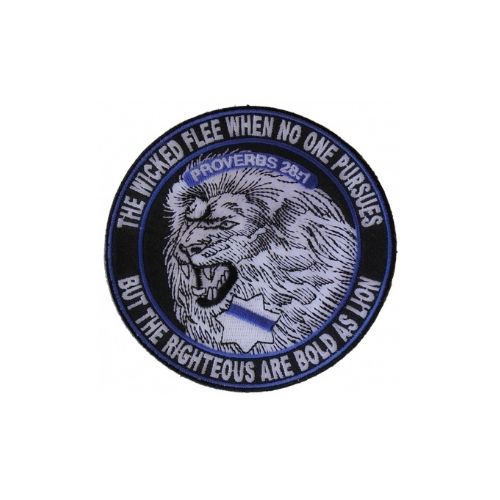Police Patches - The Righteous Are Bold as Lions Patch for Law Officers ( 4x4 inches )