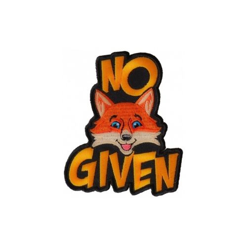 Funny No Fox Given Patch – Cheeky Humor with Adorable Embroidery patch ( 4.5 x 4 inches )