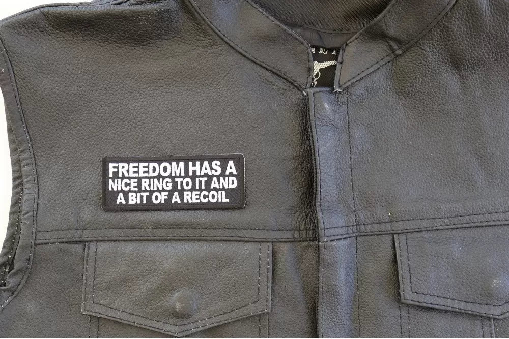 Freedom and Recoil Embroidered Patch apparel application view