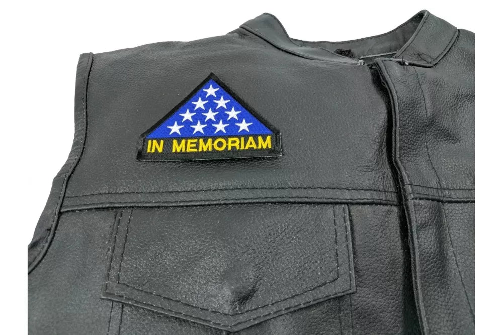 In Memoriam Folded Flag Embroidered Patch apparel application view