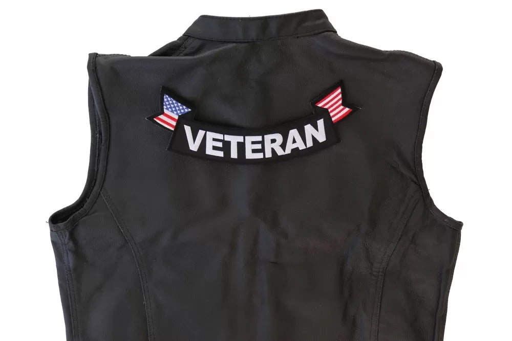 Veteran American Flag Bottom Rocker Embroidered Patch product image 4