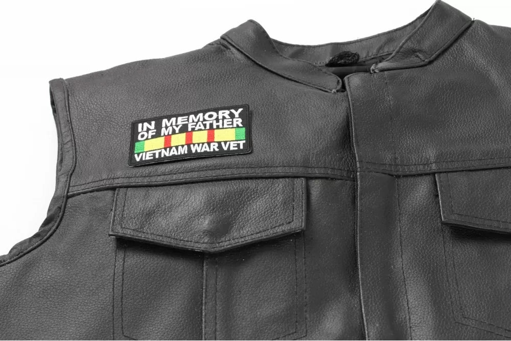 In Memory of My Father Vietnam Vet Embroidered Patch apparel application view