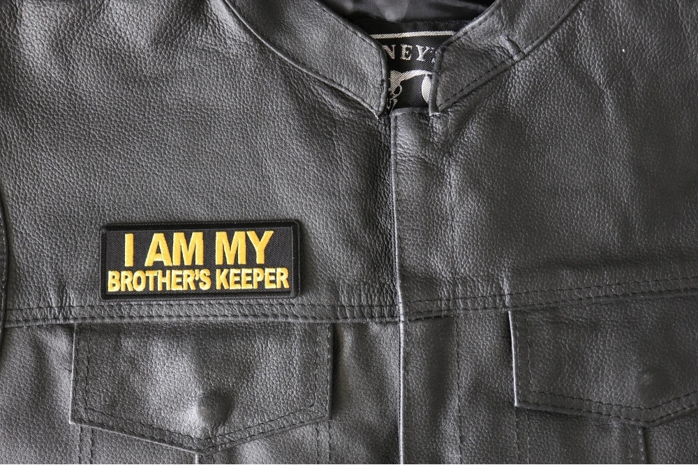Brother's Keeper Yellow Embroidered Patch apparel application view