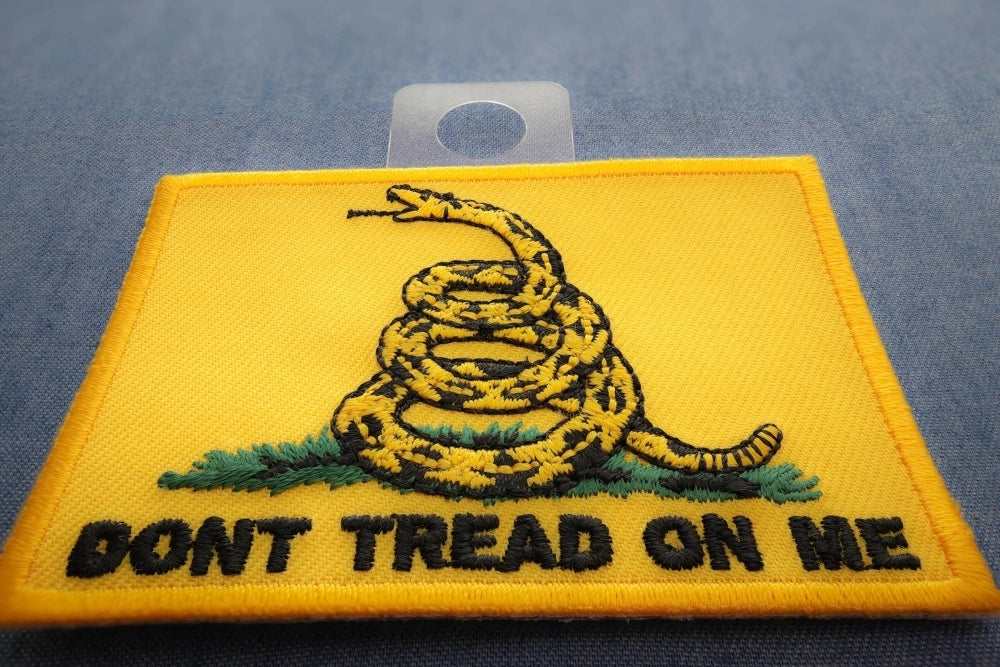 Gadsden Flag Don't Tread on Me Embroidered Patch stitching detail