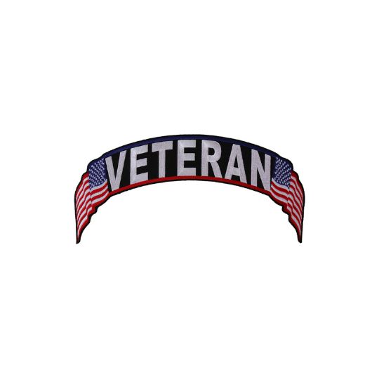 Veteran US Flag Large Rocker Embroidered Patch
