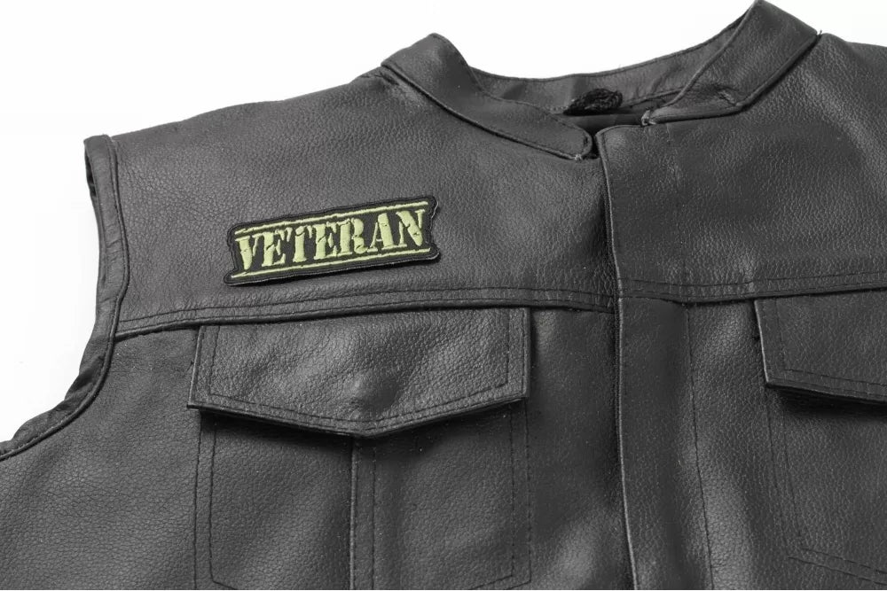Veteran Patch Golden Thread iron on Embroidery Patches  (  3.5 x 2  inche )