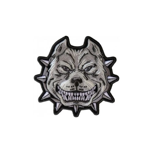 Gray Pitbull Dog Embroidered Patch