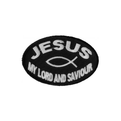 Jesus My Lord and Savior Patch - Powerful Christian Message for Apparel ( 3 x 2 inches )