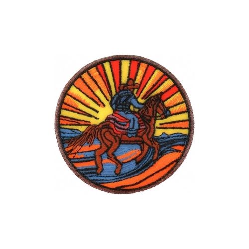 Riding into the Sunset Horse Embroidered Patch front product view
