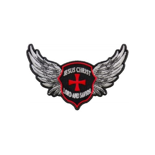 Jesus Christ Lord and Savior Christian Patch - A Bold Declaration of Faith (  4 x 3 inches )