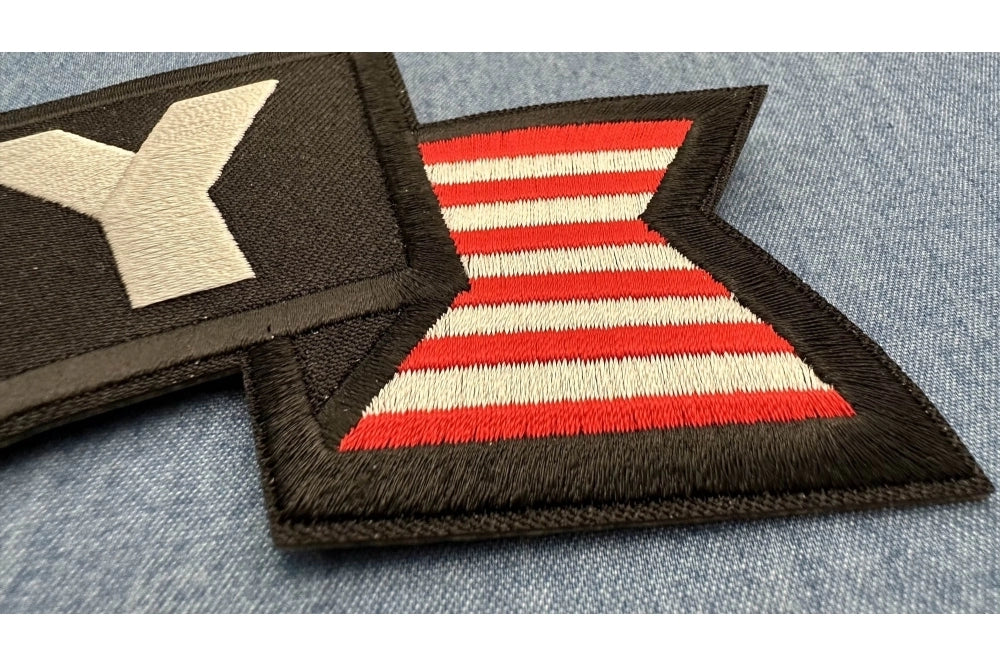 Army U.S. Flag Rocker Embroidered Patch stitching detail