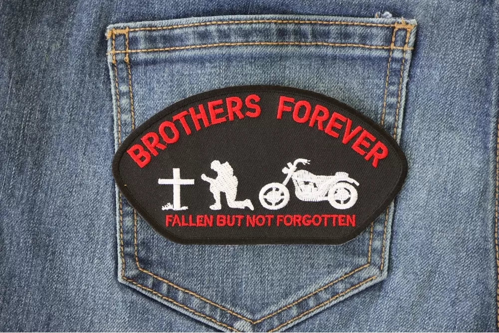Brothers Forever Embroidered Patch stitching detail